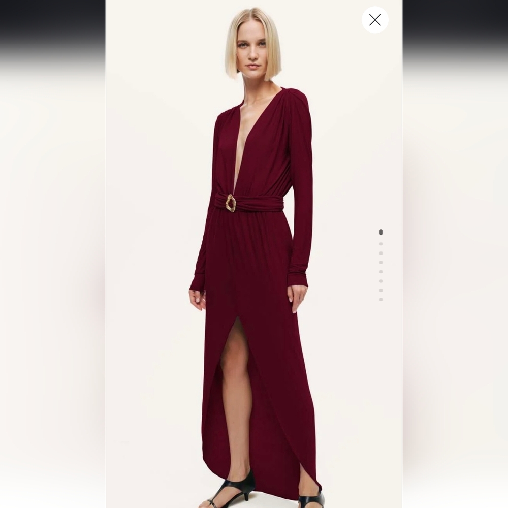 Chic Long Sleeve Burgundy Dress